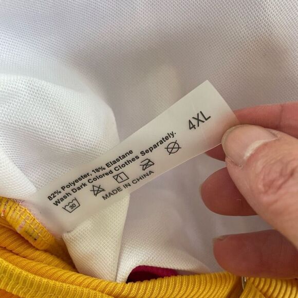 NEW SHEIN Fuschia Yellow Twist Front Bikini 4XL - Picture 6 of 6